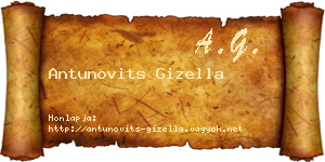 Antunovits Gizella névjegykártya