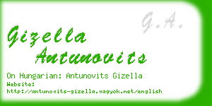 gizella antunovits business card